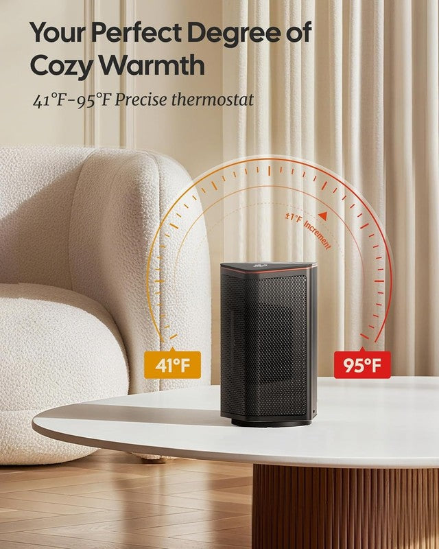 1500W Small Space Heater Portable w/ Thermostat 70° Oscillation Black6