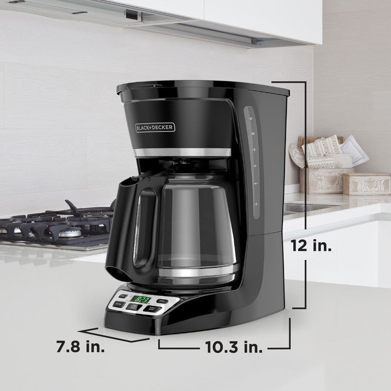 Programmable 12-Cup Drip Coffee Maker with Custom Brew Strength, Black1