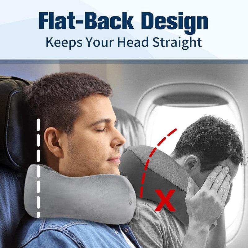 Memory Foam Travel Neck Pillow Adjustable w/ Eye Mask, Earplugs & Carry Bag3