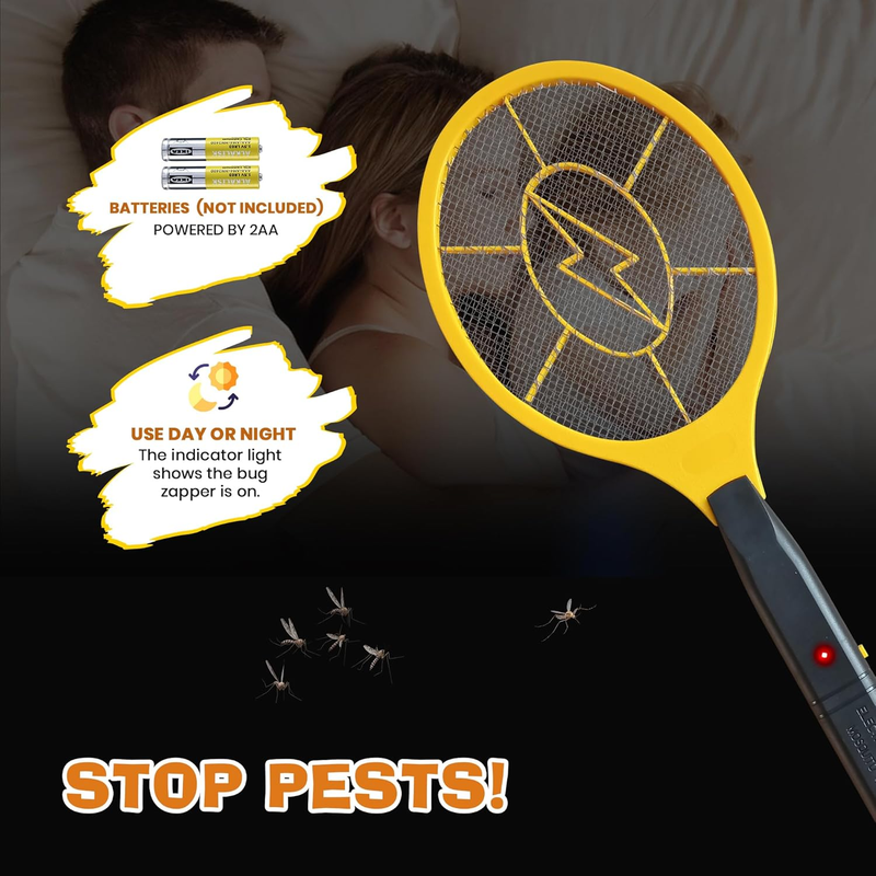 Electric Fly Swatter Bug Zapper – Battery Powered Flies & Mosquito Killer Racket4