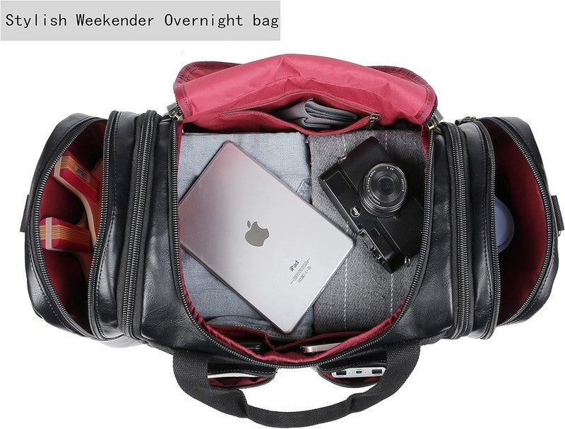 Vegan Leather Travel Duffel Bag Weekender Carry On Overnight Sports HB 215