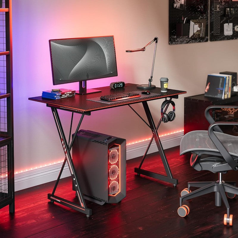 32" Gaming Desk   Black PC Workstation for Home Office & Gaming Setup7