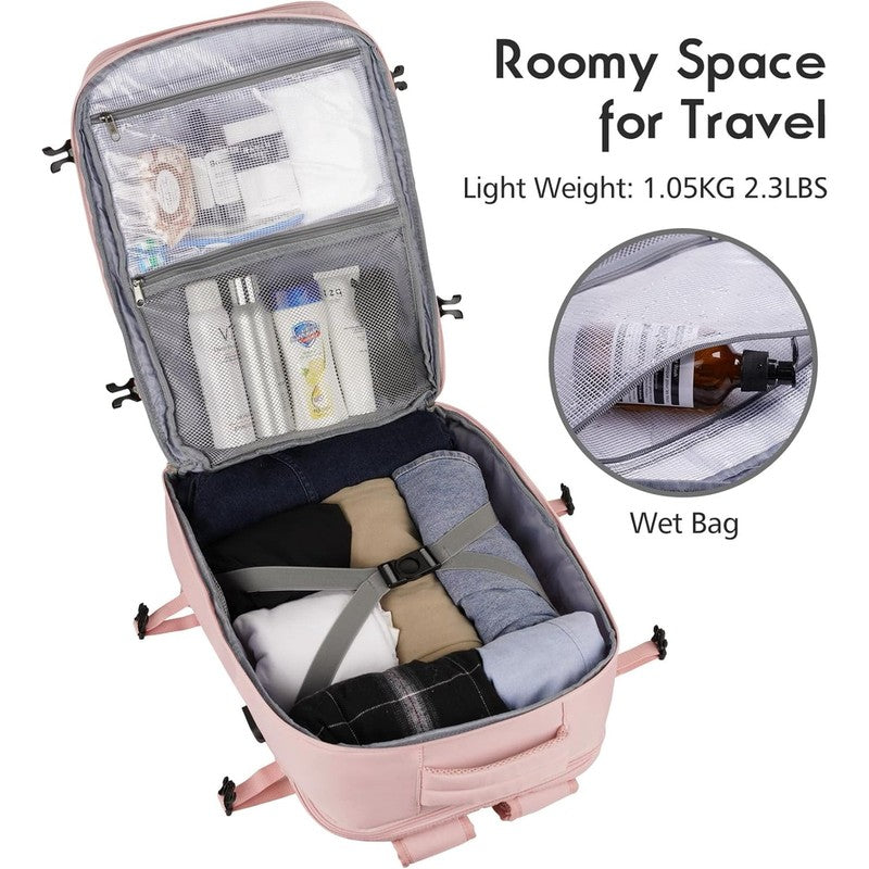 Travel Backpack for Women and Men, 40L Flight Approved Carry on Bag, Water Resis4