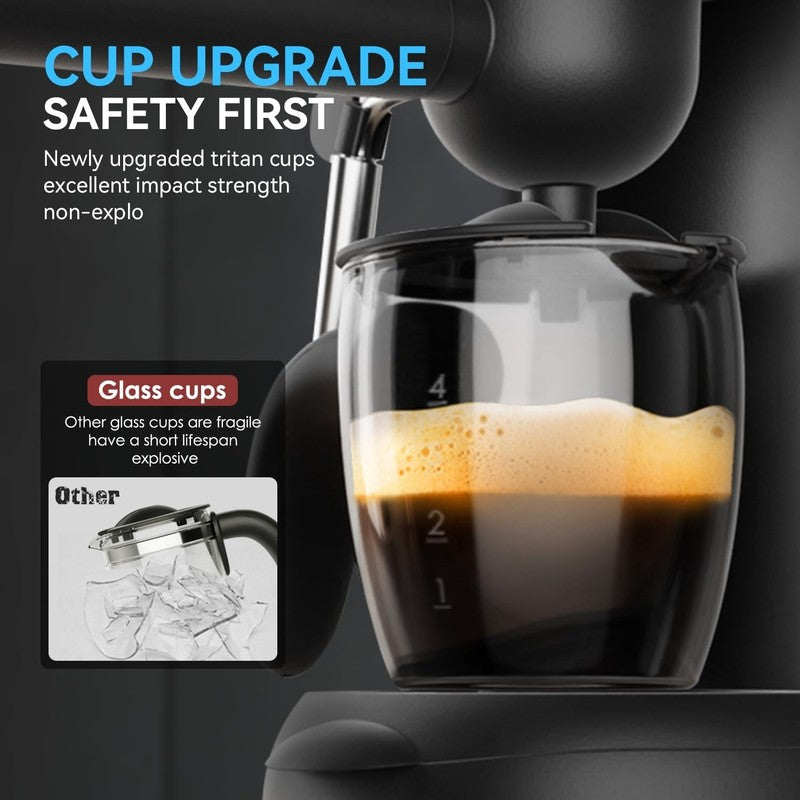 3.5 Bar Espresso & Cappuccino Machine 800W Black Compact3
