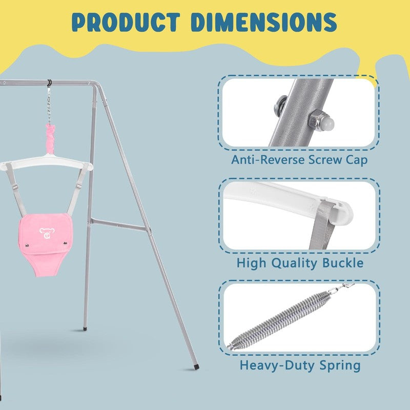 Baby Jumper with Stand, Bouncer & Exerciser, 6-24 Months, Pink4