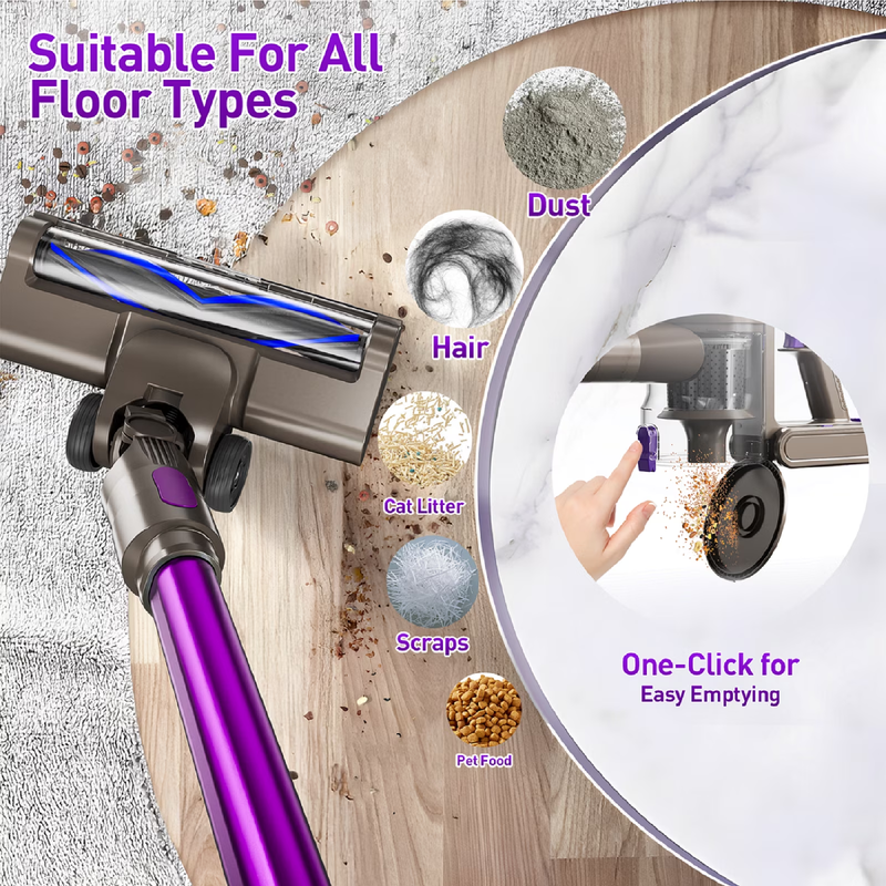 Cordless Stick Vacuum Cleaner 38KPA 50Min Lightweight Pet Hair Carpet4