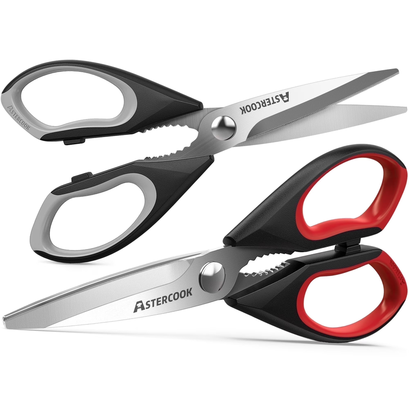 2PCS Kitchen Scissors Heavy Duty Food Shears Serrated Blade Dishwasher Safe10
