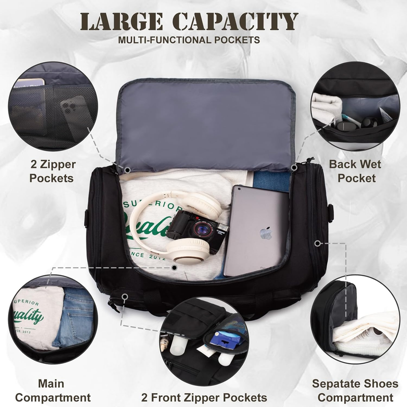 Tactical Duffle Bag for Travel Expandable 52L Large Duffle Bag for Men Gym Duffe2