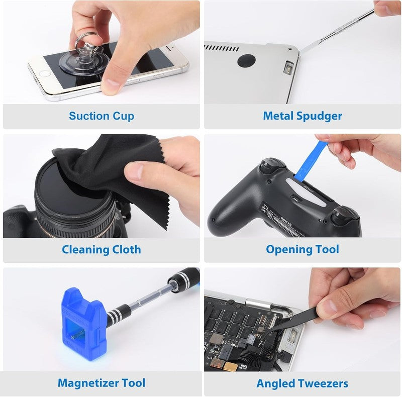 Electronics Screwdriver Set 142PCS – Magnetic Bits for Phone, PC & Game Consoles5