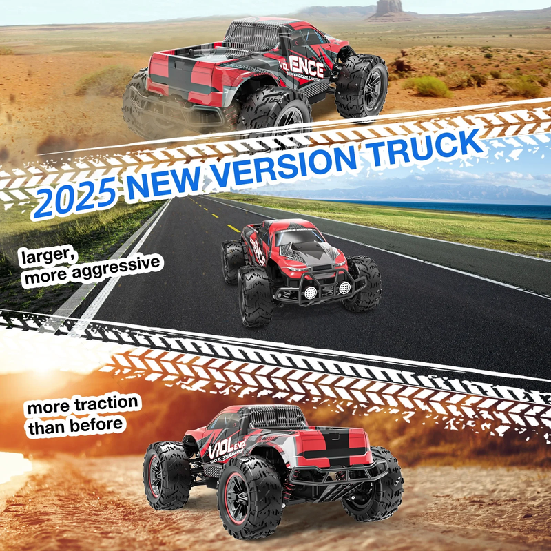 RC 1:16 Remote Control Truck 30MPH 4WD Off Road w/ 2 Batteries LED Lights6