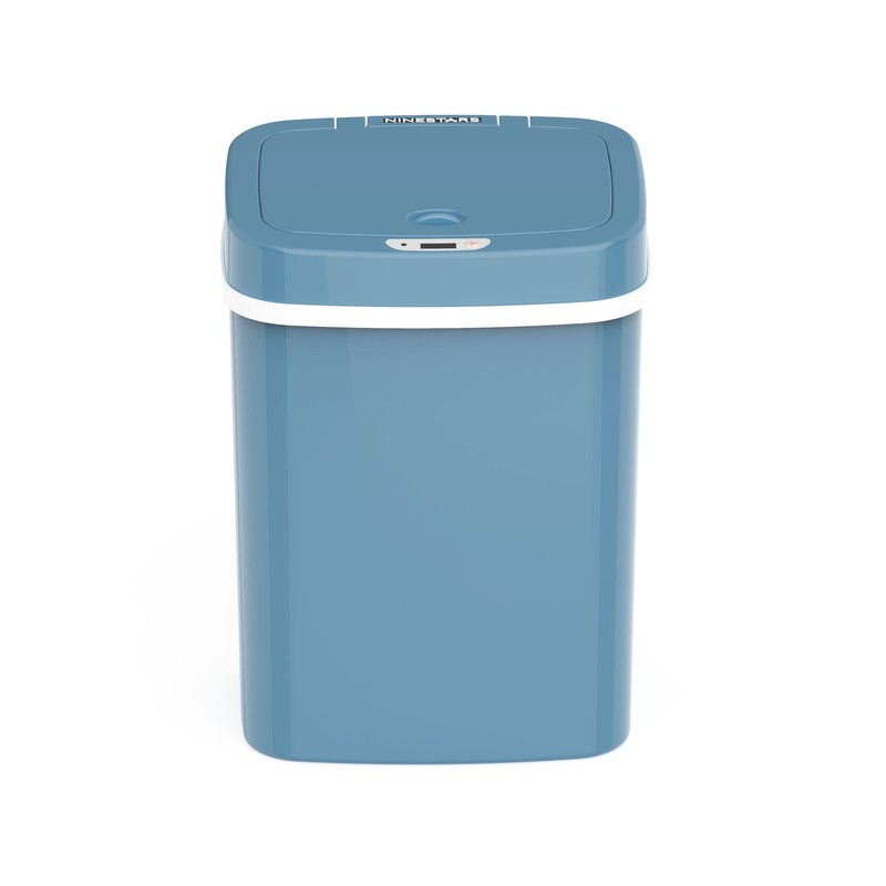 3 Gallon Motion Sensor Bathroom Trash Can, Hands Free Soft Close Lid, Steel Blue5