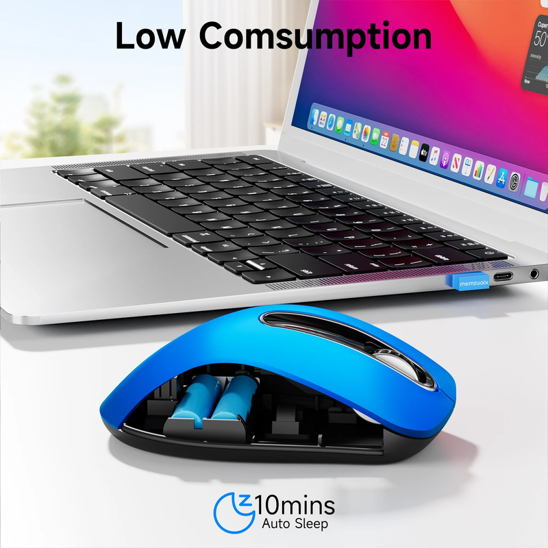 2.4GHz Wireless Mouse 1200 DPI 5 Button USB Receiver for PC Laptop Blue5