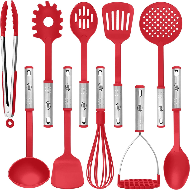 10-Piece Non-Stick Nylon & Stainless Steel Kitchen Utensils Set0