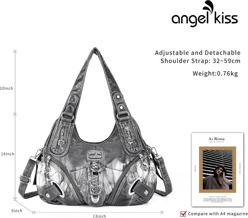 Angelkiss Women’s Large Hobo Satchel Shoulder Handbag Purse3