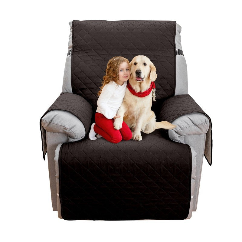Non-Slip Recliner Chair Cover 25" Chocolate with Pocket for Dogs & Pets5