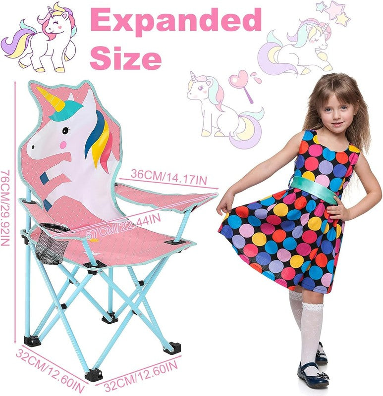 Kids Folding Outdoor Lawn & Camping Chair w/ Cup Holder & Carry Bag2