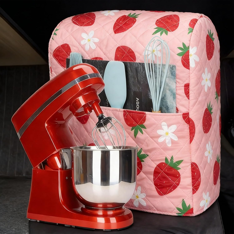 Strawberry Stand Mixer Cover Fits KitchenAid 5 8 Qt w/ Storage Pockets8