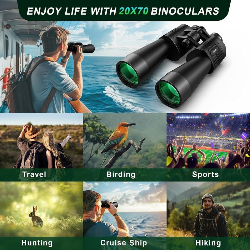 20x70 High Power Binoculars for Adults HD Bird Watching Hunting Travel Camping8