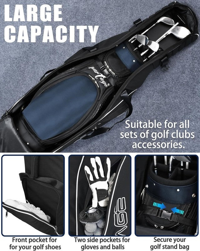 Golf Travel Bag w Wheels 900D Heavy Duty Oxford Fabric Airline Case Black2