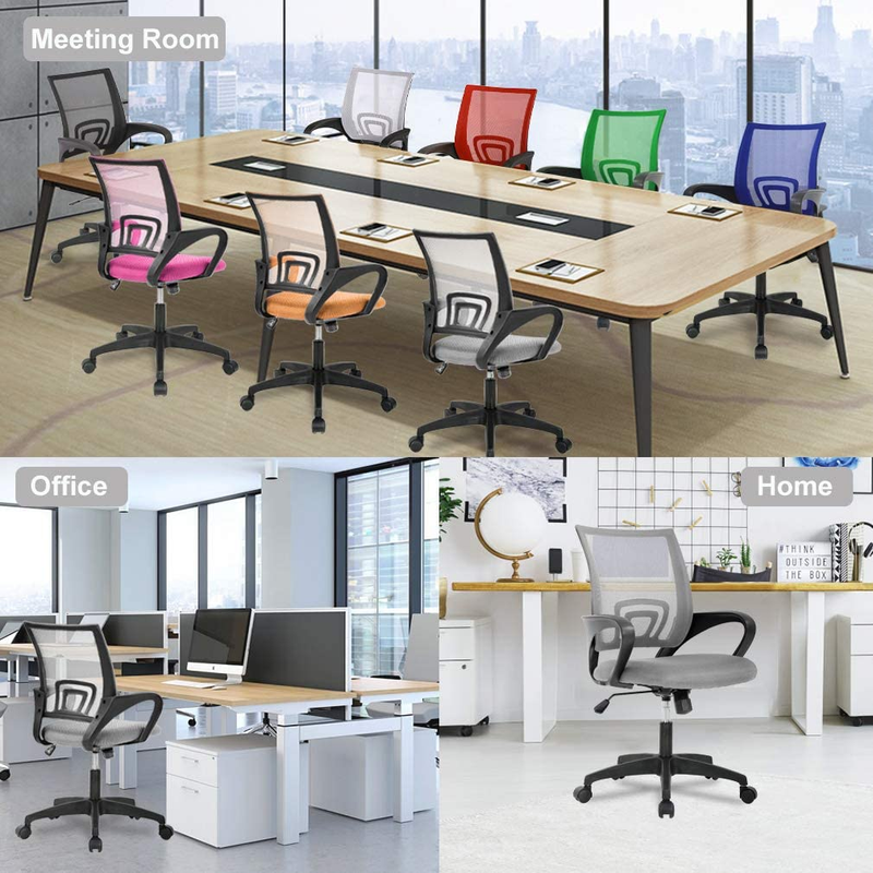 | Ergonomic Office Chair | Mid-Back Swivel Desk Chair | Breathable Backrest & Lu8