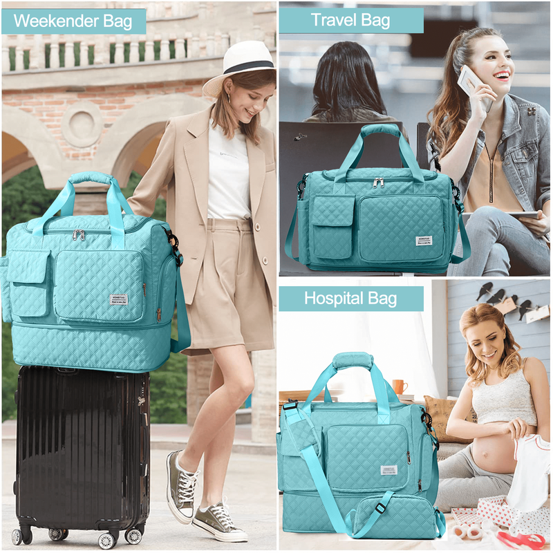 Travel Duffle Bag Weekender Bags for Women with Shoe Compartment Carry on Overni4