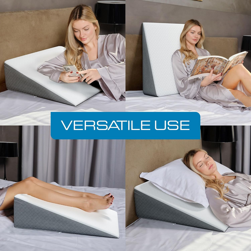 Bed Wedge Pillow 7.5" Sleep Apnea Acid Reflux Back Pain Relief6