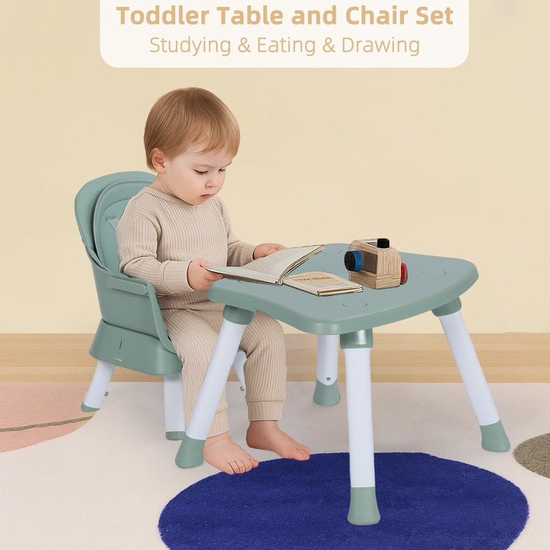 8 in 1 Baby High Chair, Toddler Dining Booster Seat for Eating, Green7