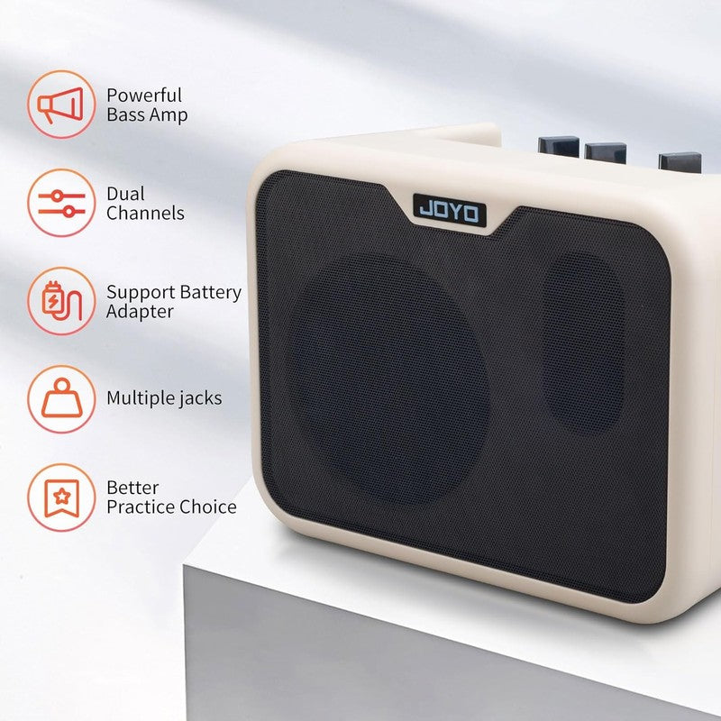 10W Bass Amplifier Portable Battery Powered Practice Amp MA 10B + 15Ft Cable1