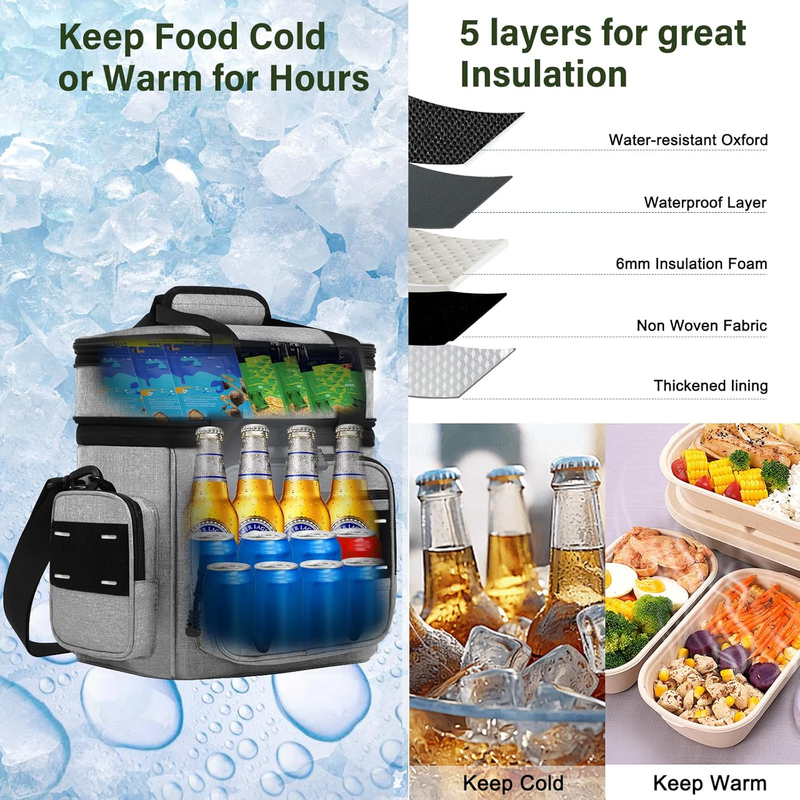 Expandable Tactical Insulated Lunch Box 16L Leakproof Cooler Bag Heavy Duty5
