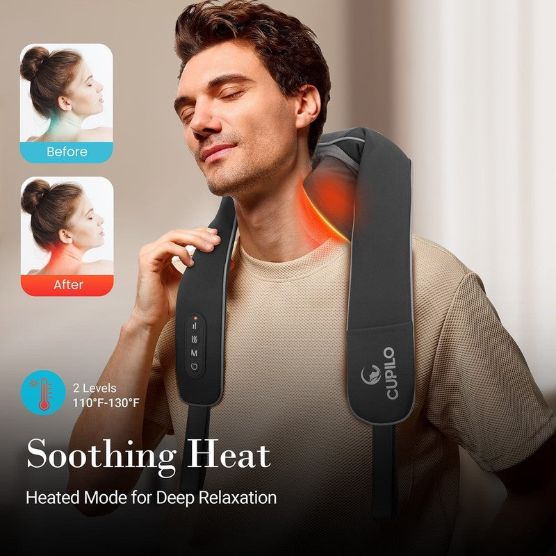 Shiatsu Neck & Back Massager w/ Heat, 6D Cordless Deep Tissue, Gift for Home2