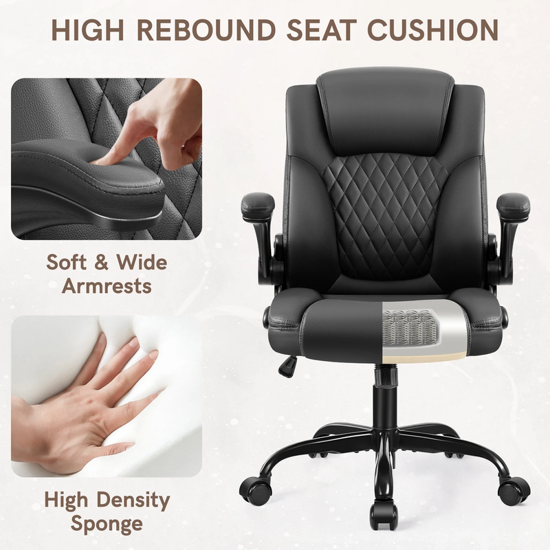 400LB Big Tall Leather Office Chair Ergonomic Executive Chair Black2