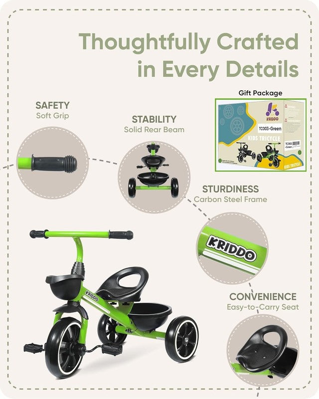 Tricycles Age 24 Month to 4 Years, Toddler Kids Trike for 2.5 to 5 Year Old, Gif4