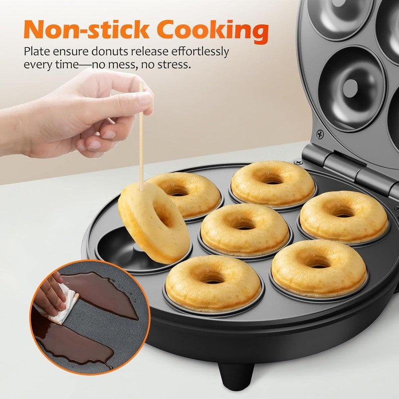 Mini Donut Waffle Cake Maker 7 Slot Home Baking Machine Breakfast Dessert2