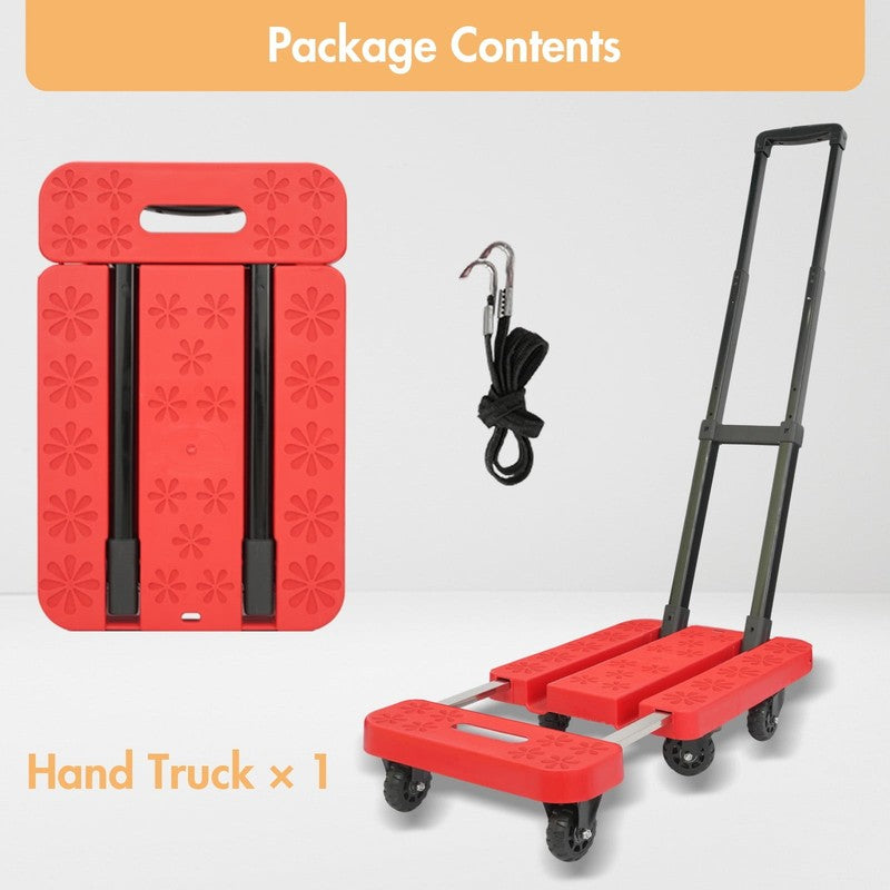 BAOKALER Folding Hand Truck Heavy Duty Dolly Cart 6 Wheels Foldable Red10