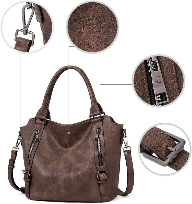 Large Women’s Hobo Bag Tote Purse w/ Multiple Pockets & Adjustable Strap4