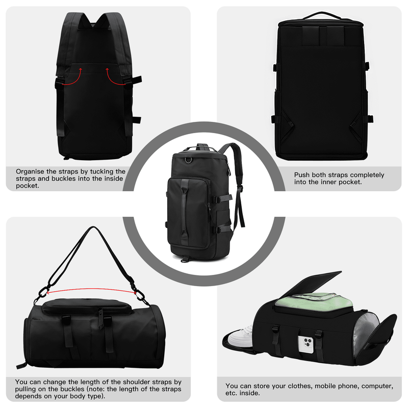 Gym Bag for Men & Women, Ventilated Shoe Compartment & Wet Pocket, Water-Resista2