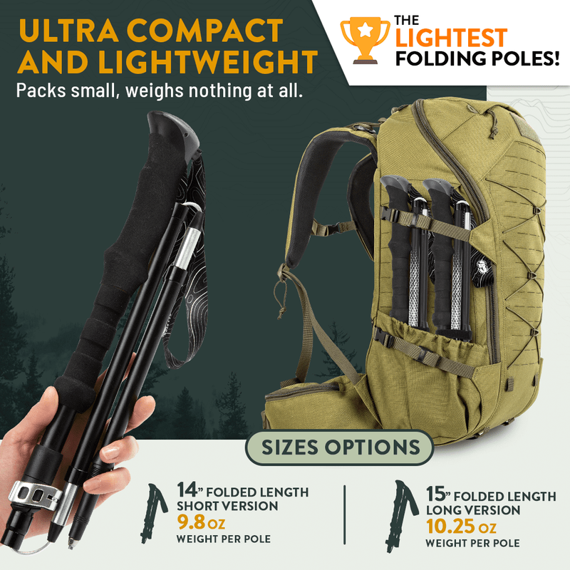 Foldable Hiking Poles – Lightweight Adjustable Aluminum Trekking Poles Cork Grip5