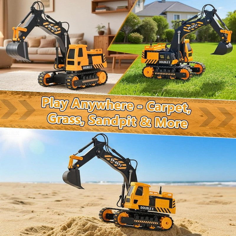 Remote Control Excavator Construction Toy Realistic Sandbox Digger for Kids5