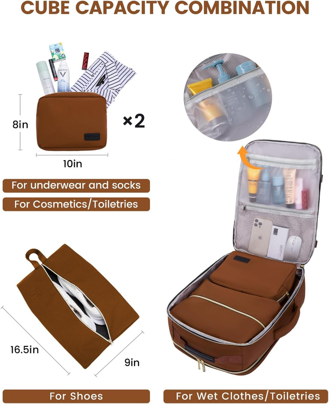 40L Travel Backpack Carry On TSA Approved 17in Laptop 3 Packing Cubes4