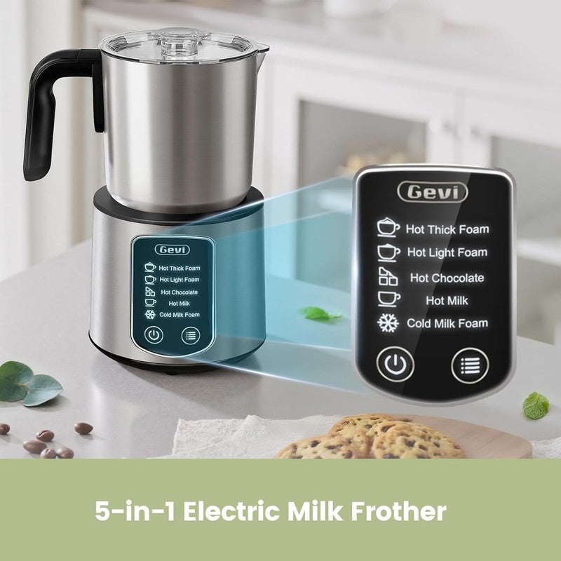 Hot Chocolate Maker with 5 in 1 Milk Frother and Steamer, Professional Milk Stea3