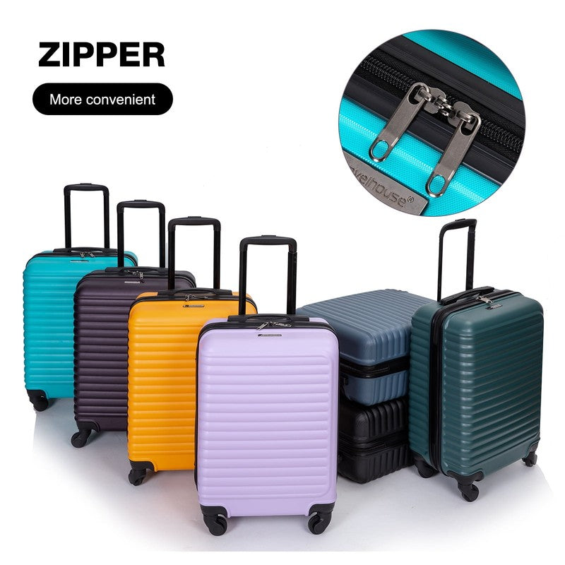 Light Blue 20" Hardshell Carry On Luggage with Spinner Wheels   Light Suitcase1