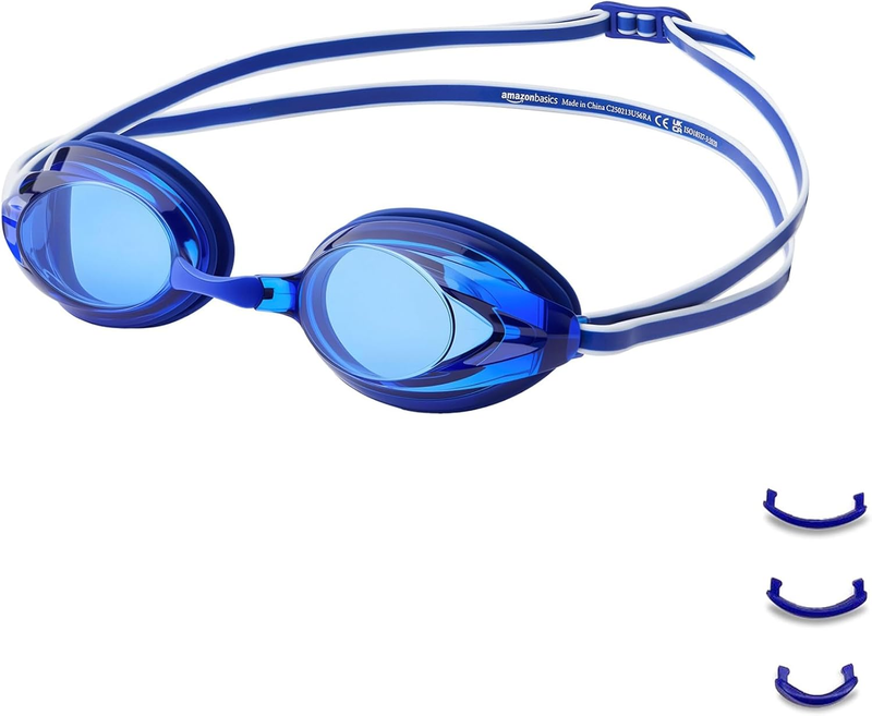 Unisex Swim Goggles Wide View Anti Fog 4 Nosepieces Adjustable Fit11