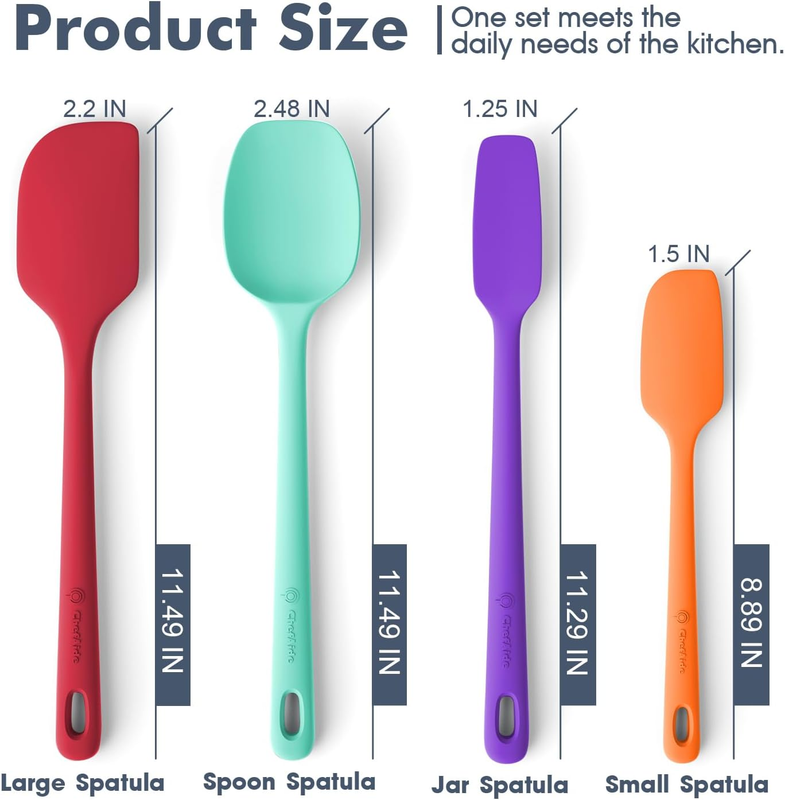 4 Piece Silicone Spatula Set Heat Resistant Nonstick Cookware Tools1
