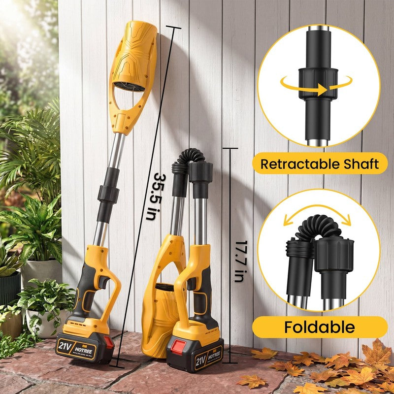 Cordless Leaf Blower 600CFM with 2×21V Batteries Foldable for Lawn Care Patio Cl6