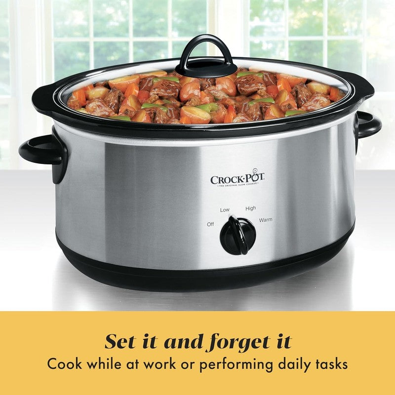7 Quart Oval Manual Slow Cooker, Stainless Steel (SCV700-S-BR), Versatile Cookwa4