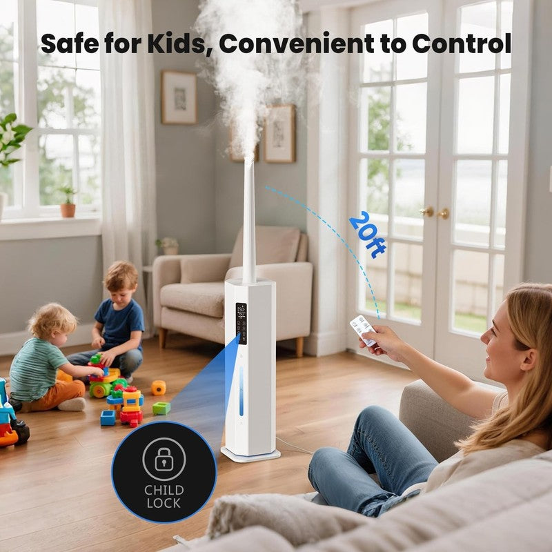 9L Cool Mist Humidifier Top Fill Large Room 120H Auto Mode 7 Color Light Quiet7