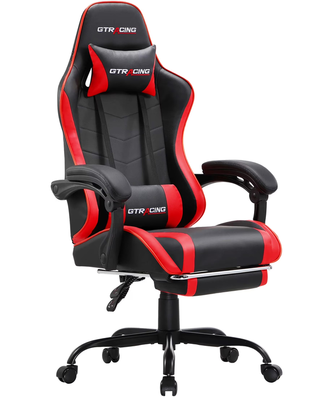 Ergonomic GTWD 200 Chair Gaming Office Adjustable Pillow Footrest Red8