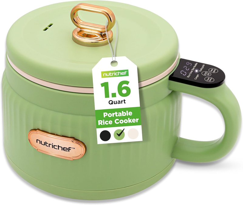 1.6QT Portable Electric Rice Cooker Lunch Maker Nonstick 6 Modes Green8