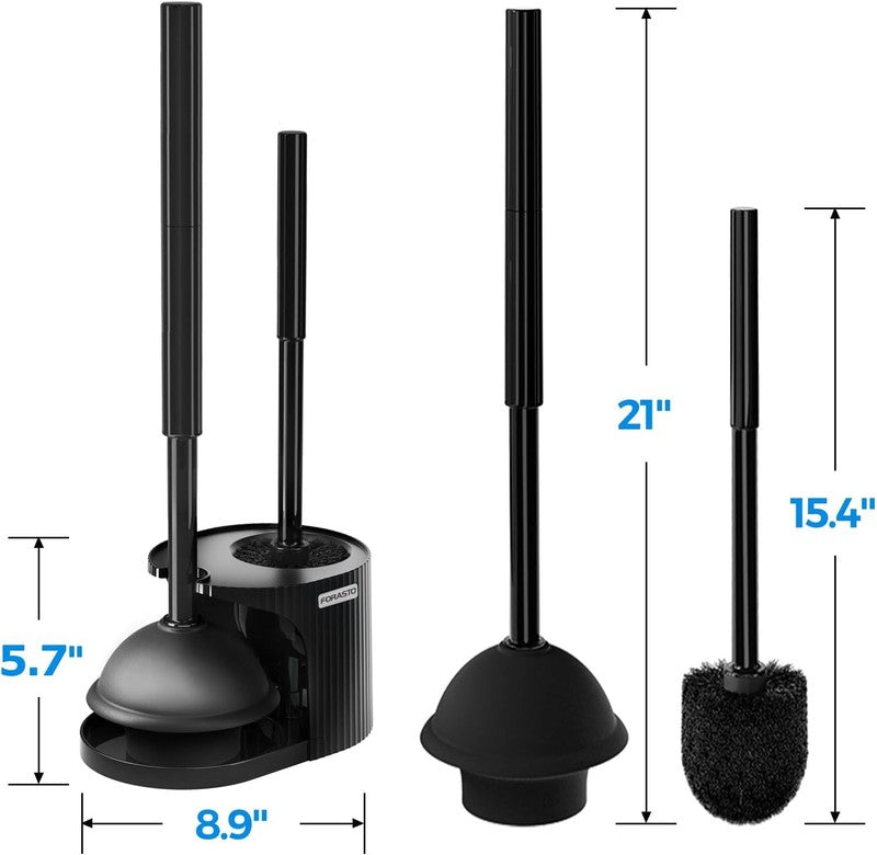 2 in 1 Toilet Plunger & Brush Set with Extended Handle for Easy Cleaning5
