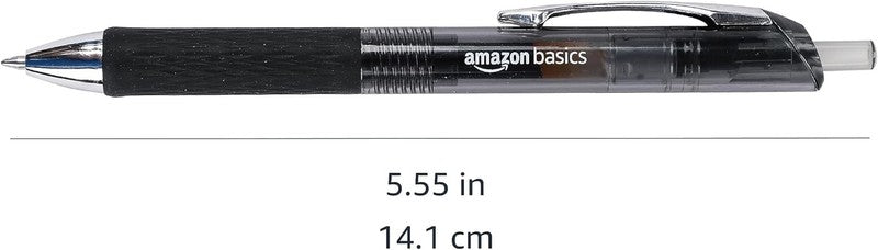 Retractable Gel Pens, Smooth Writing, Black, No Smudge, 12-Pack5